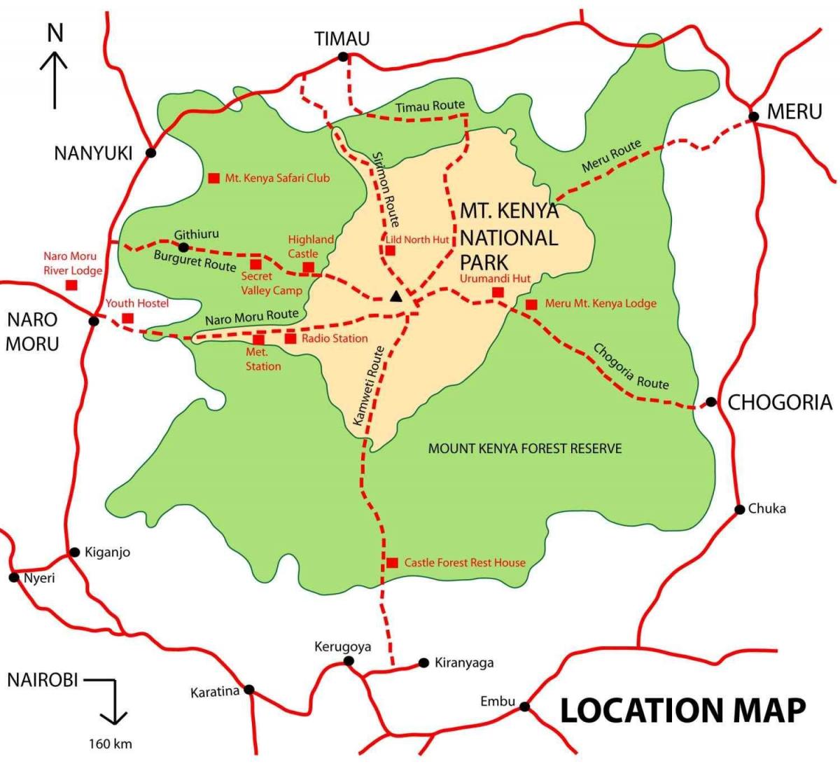 mapa de mount Kenya