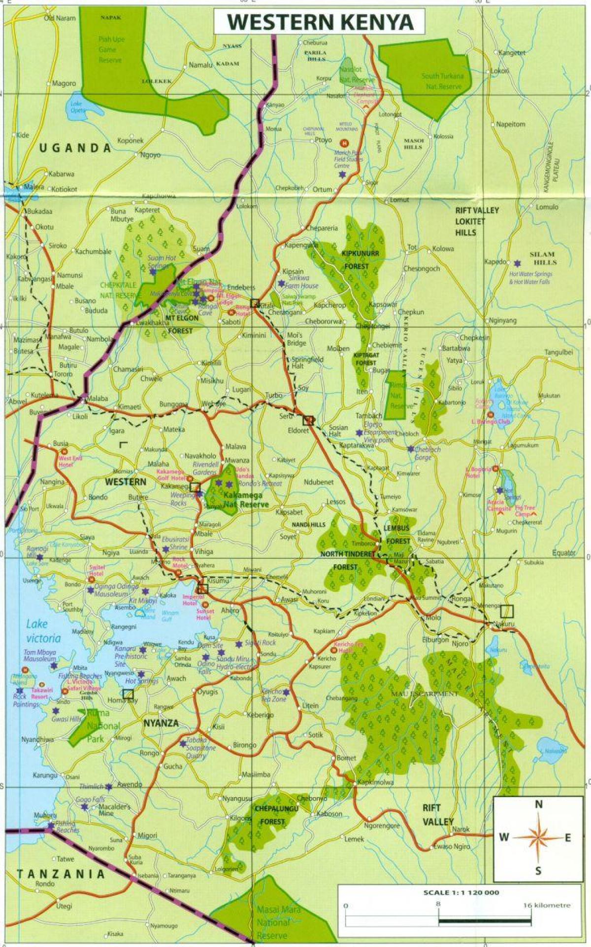 provincia occidental de Kenya mapa