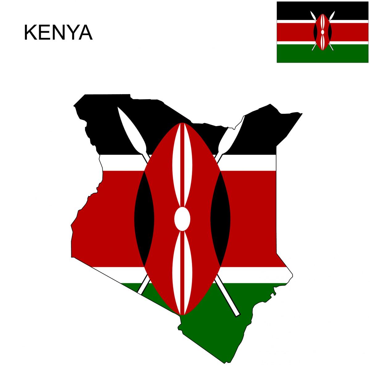 mapa de la bandera de Kenia