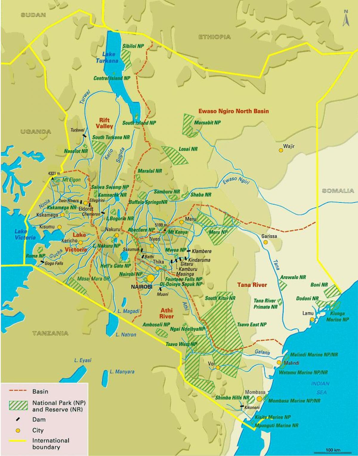mapa de Kenia vegetación