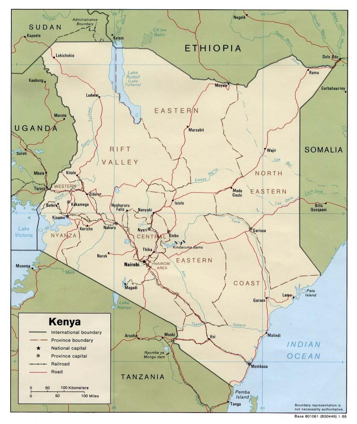Kenia ríos mapa