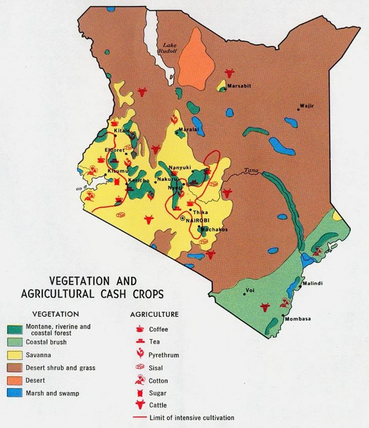 mapa de Kenia recursos naturales