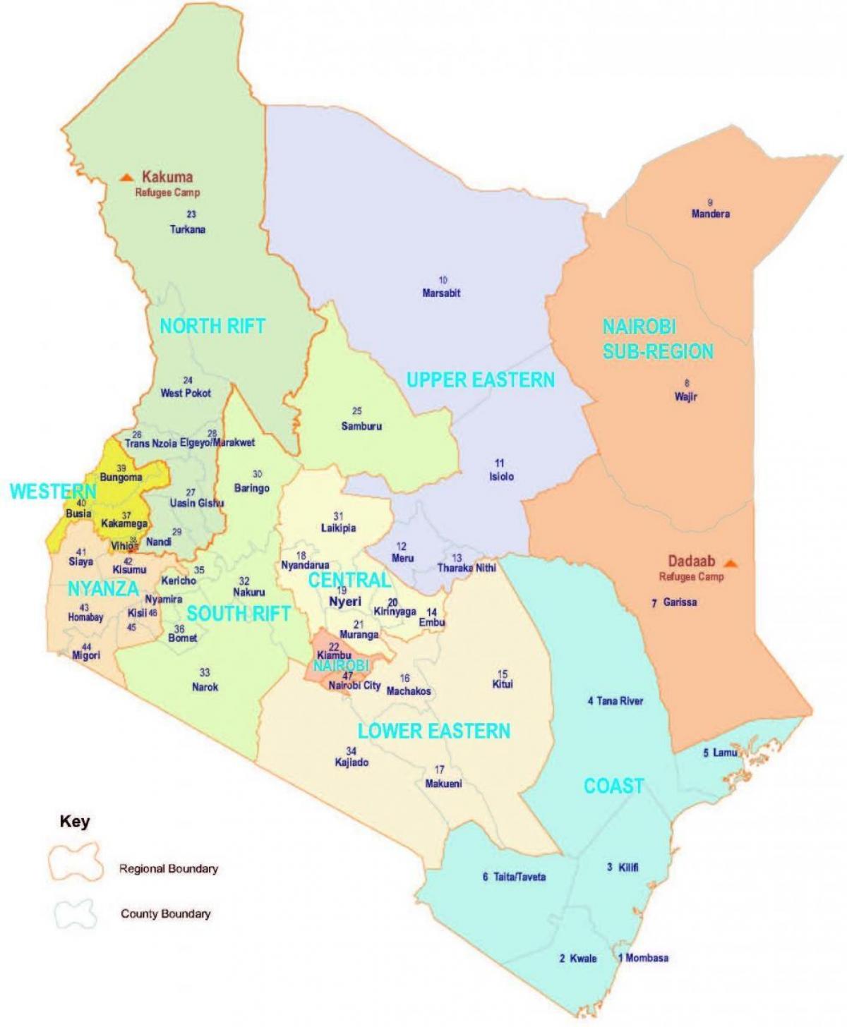 mapa de Kenia religión