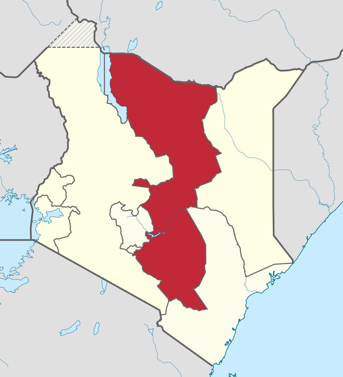 mapa de la provincia oriental de Kenia