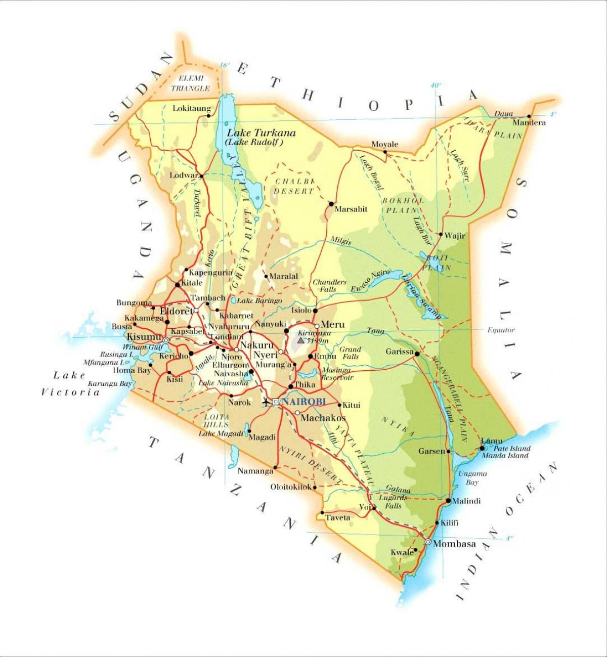 Kenia características físicas mapa