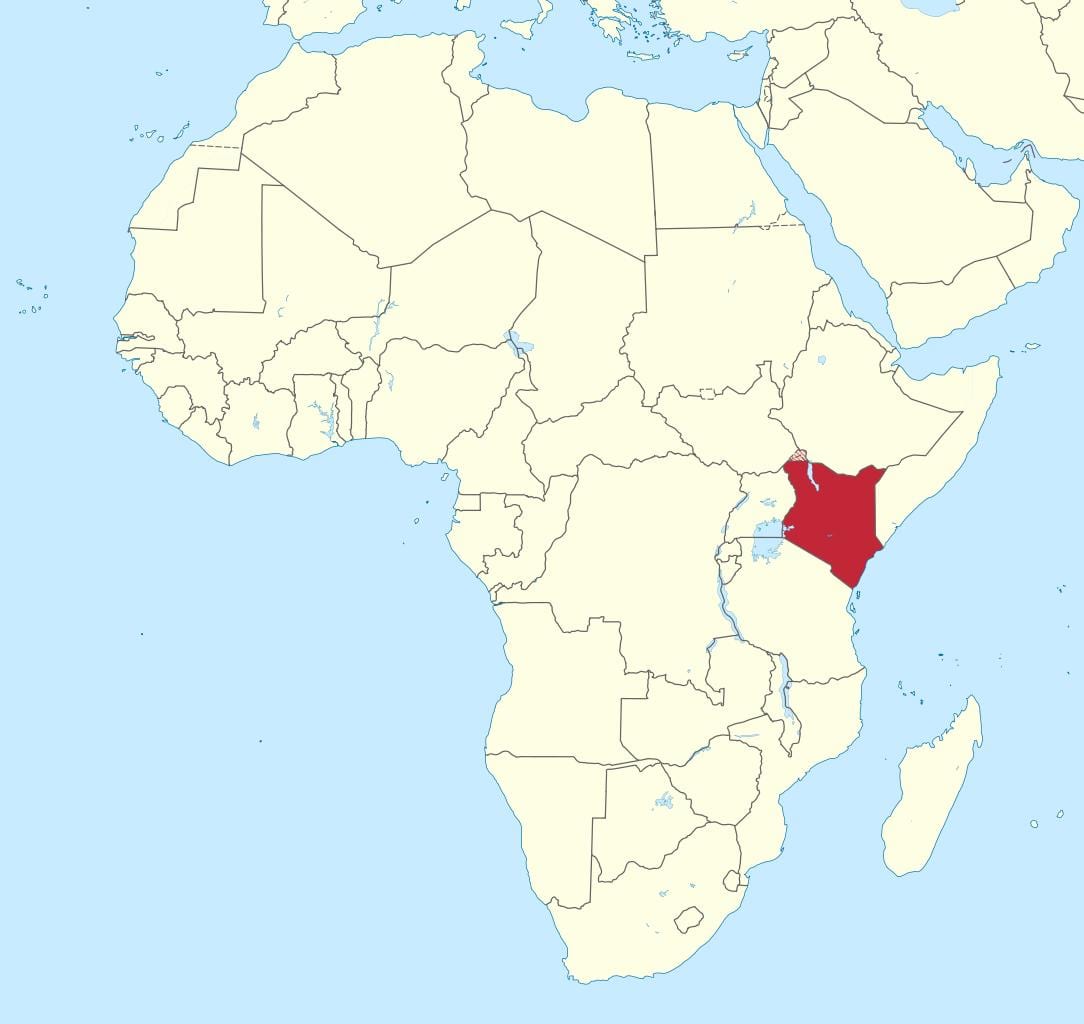 mapa de áfrica mostrar Kenya