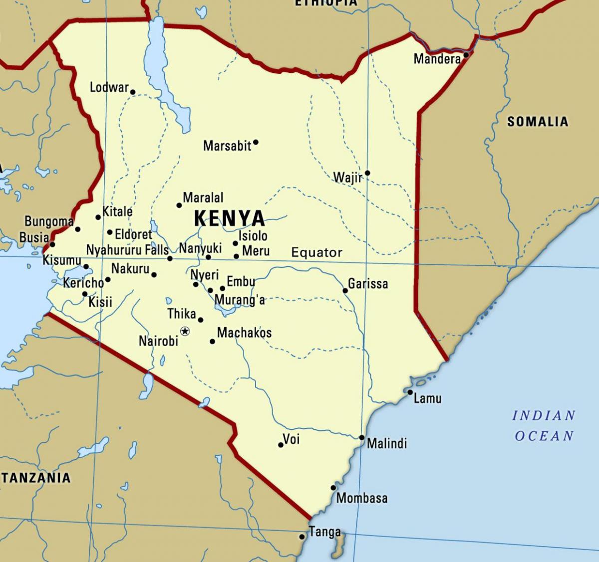 mapa de Kenia mapa de imagen