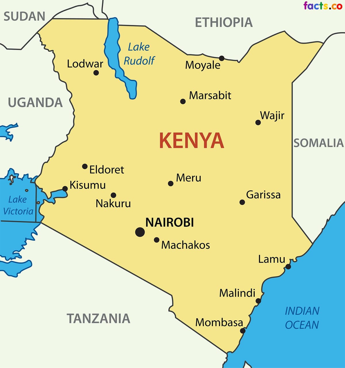 mapa de Kenia país