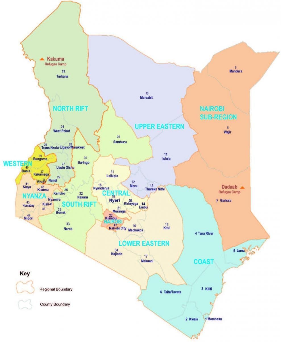 mapa de Kenia religión