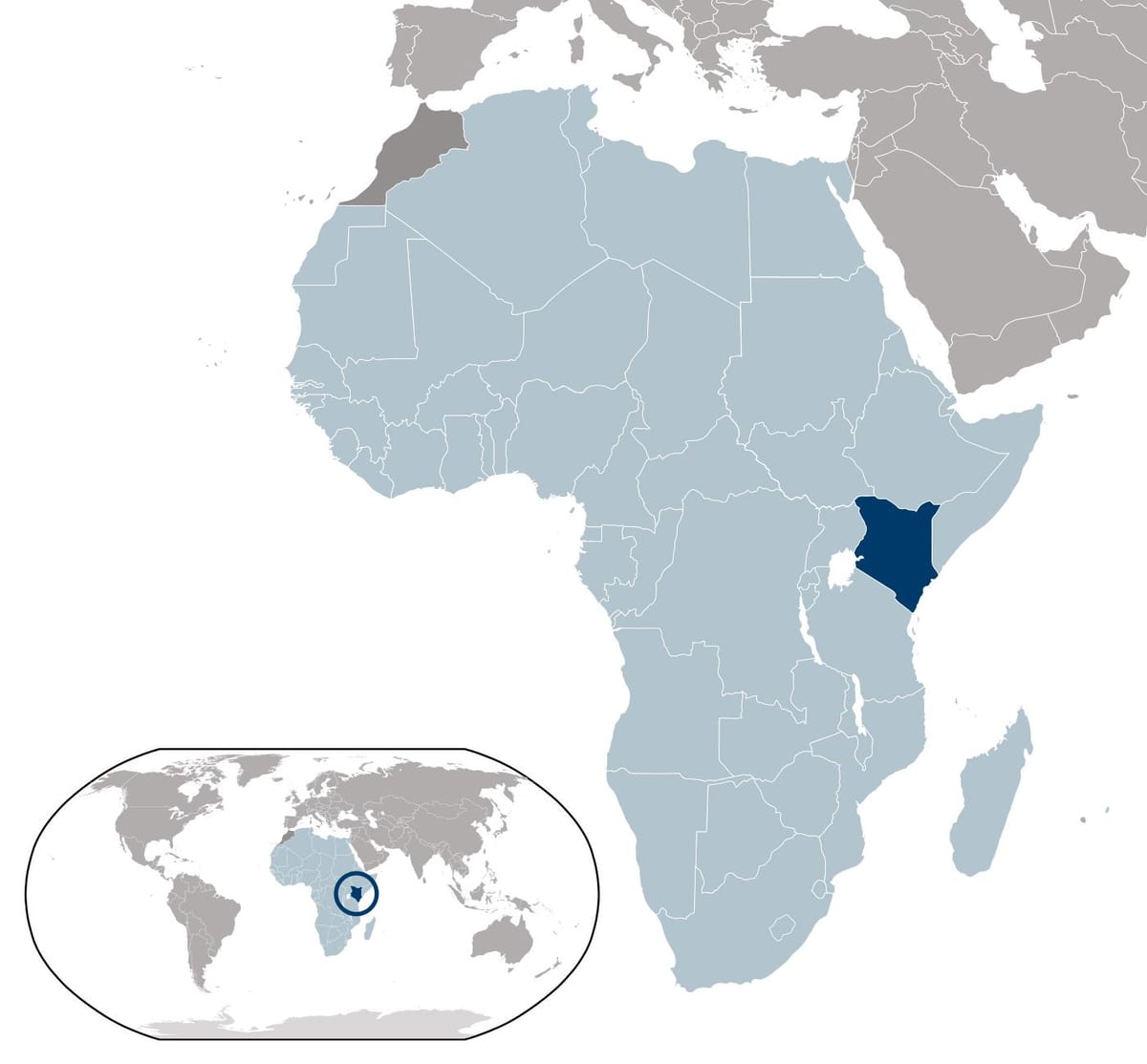 Kenia ubicación en el mapa