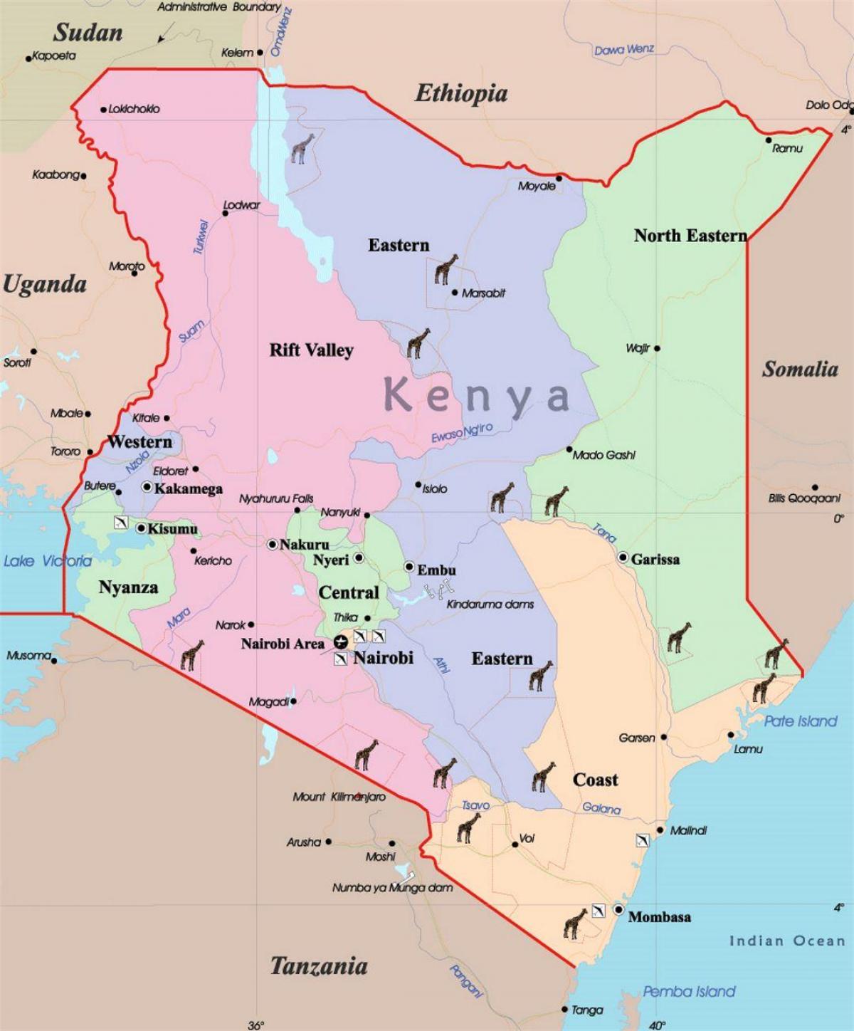 el mapa más grande de Kenia