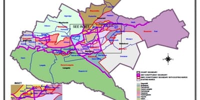 Kenia los límites de las circunscripciones mapa