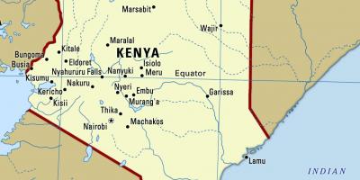 Mapa de Kenia con ciudades