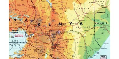 Kenia mapa geográfico