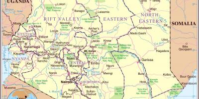 Kenia mapa de ruta detallada