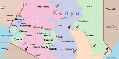 Mapa de Kenia idioma
