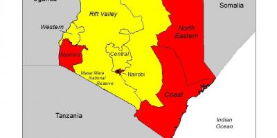 Mapa de Kenia malaria
