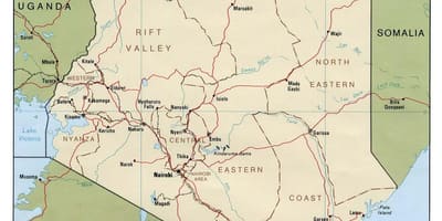 Kenia ríos mapa