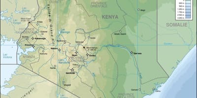 Kenia mapa en relieve