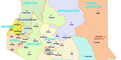 Mapa de Kenia religión