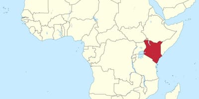 Mapa de áfrica con Kenya destacó