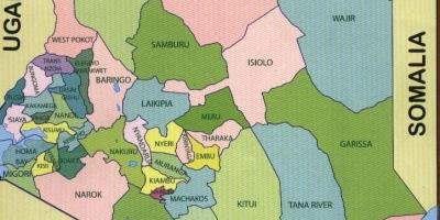 Los condados de Kenya mapa