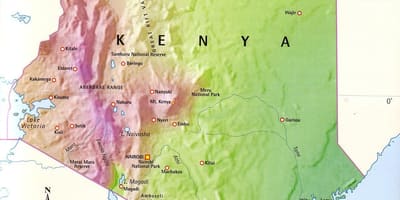 Mapa de montañas de Kenia