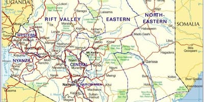 Mapa de internacional de Kenia