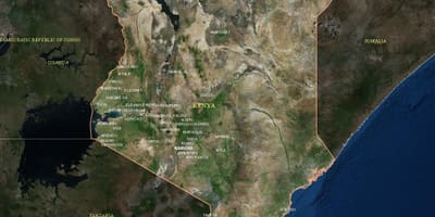 Mapa de mapa satelital de Kenia
