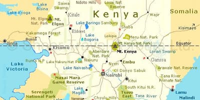 Kenia atracciones turísticas mapa