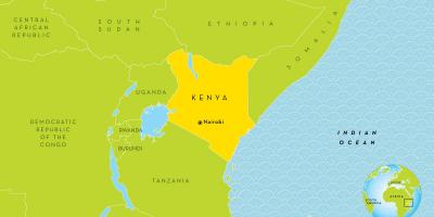Nairobi, Kenya en el mapa