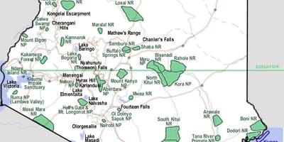 Mapa de safari en Kenia 