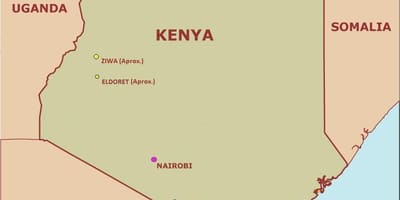 Mapa de mapa sencillo de Kenia